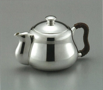 obg-n014, 大淵光則 純銀 急須 戎 磨き 3寸  シルバーティーポット【日本製・証明書付き】 