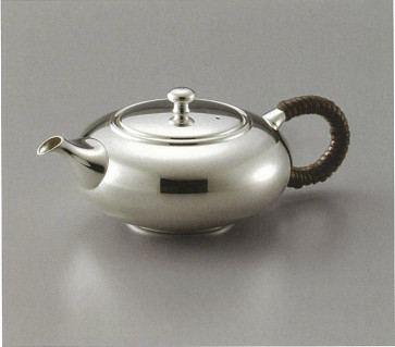obg-n006, 大淵光則 純銀 急須 平丸 3寸 無地  シルバーティーポット 【日本製・証明書付き】  