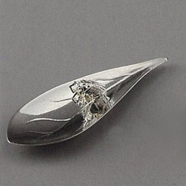 obg-n081 大淵光則 純銀 茶箕 葉形 蝉 茶道具 小物　ちゃみ 