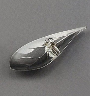 obg-n082 大淵光則 純銀 茶箕 葉形 蛙 茶道具 小物　ちゃみ