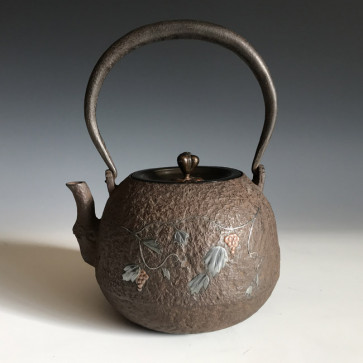 鉄瓶　葡萄の図　釜師　佐平　共箱入 鉄瓶 葡萄の図 釜師 佐平 共箱入 - メルカリ