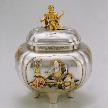 sk53-18,    奏楽天人香炉　銀香炉