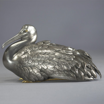 sk53-20-L, 鶴香炉（大）銀香炉