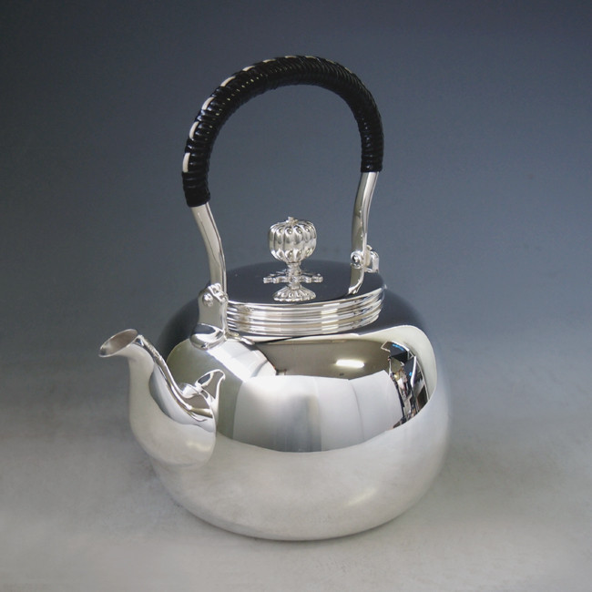 yw1 純銀製 湯沸（小）みがき 純銀保証 銀瓶 約1.0L【日本製