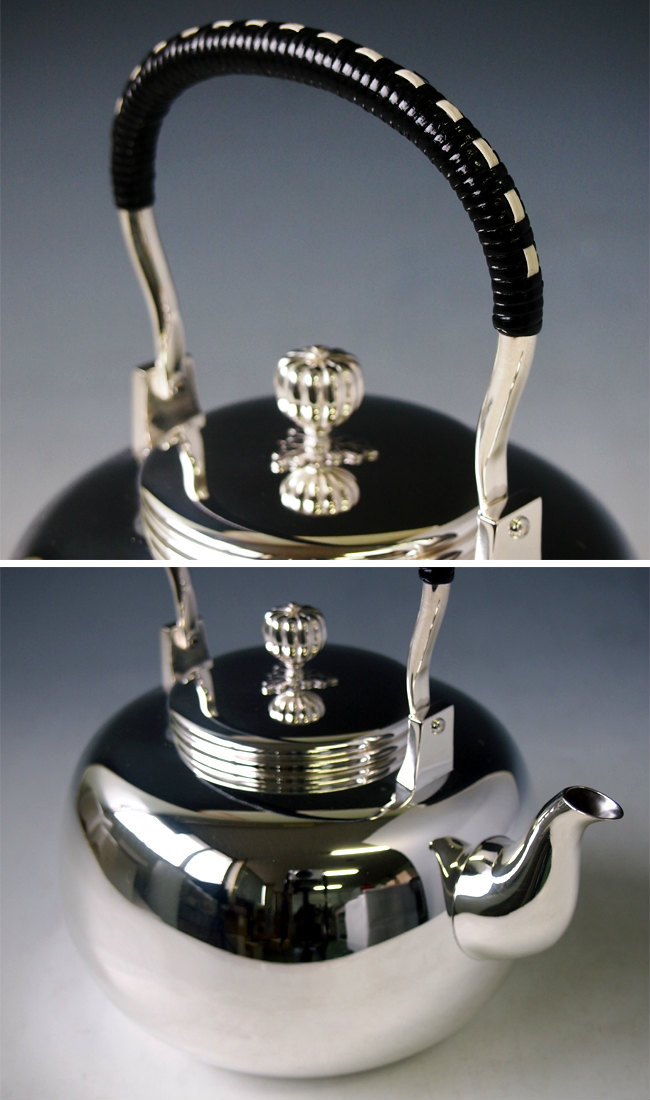 yw9 純銀製 湯沸（一升）みがき 純銀保証 銀瓶 約1.9L【日本製・証明書