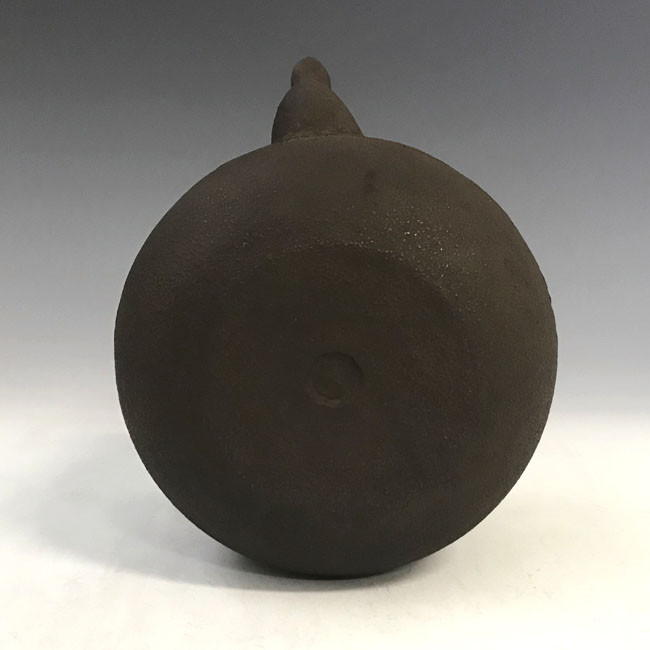 hn2729c, 龍文堂写 松鶴象嵌長閑形鉄瓶 般若勘渓作 約0.8L