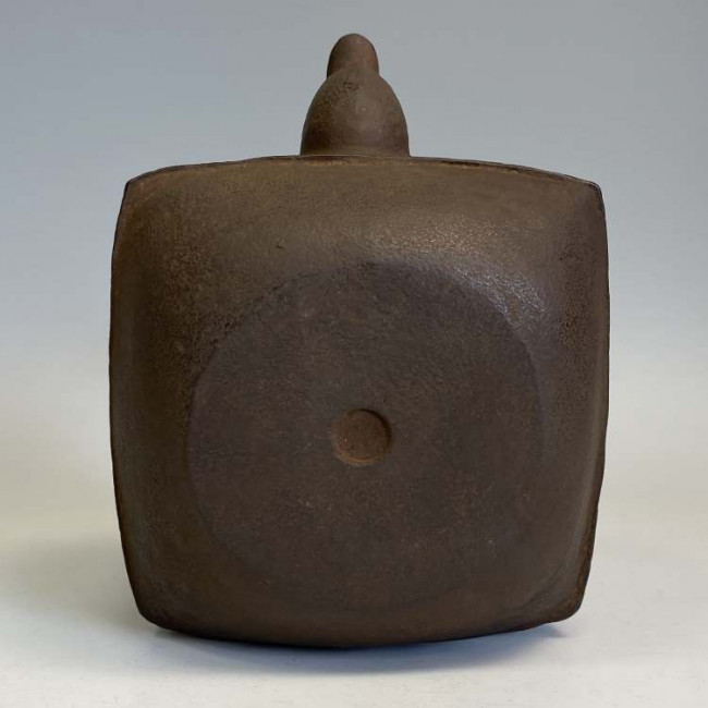 hn2971 龍文堂写 四方形鉄瓶 般若勘渓作 約1.2L【日本製・証明書付き