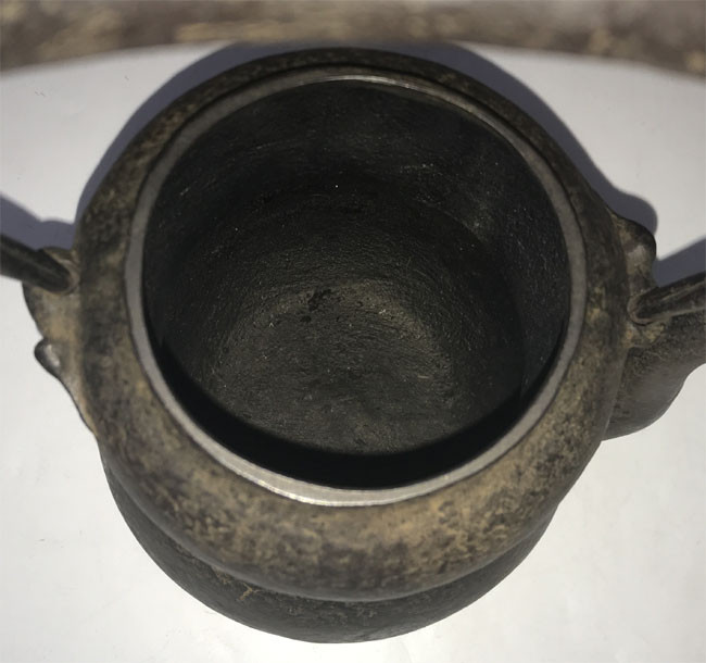 銅製のつるべ hn972 般若勘渓作 瓢形鉄瓶 唐銅蓋 約1.3L【日本製・証明書付き