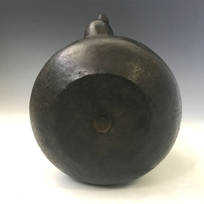 銅製のつるべ hn972 般若勘渓作 瓢形鉄瓶 唐銅蓋 約1.3L【日本製・証明書付き