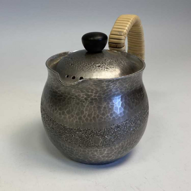 ogk001 純銀製 宝瓶急須 線状紋 純銀保証 銀瓶 約0.3L 西片亮太＆銀祥