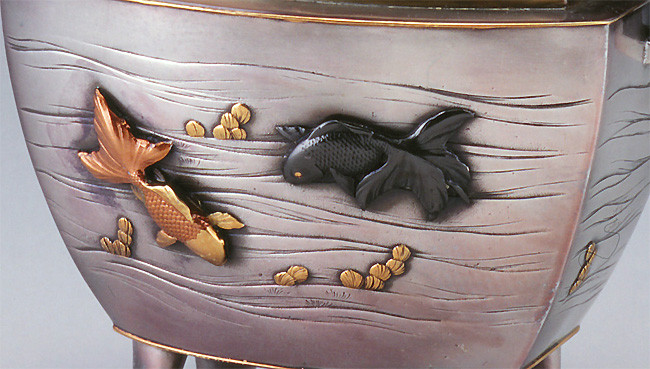 銀製香炉 sk53-14, 金魚香炉 銀香炉