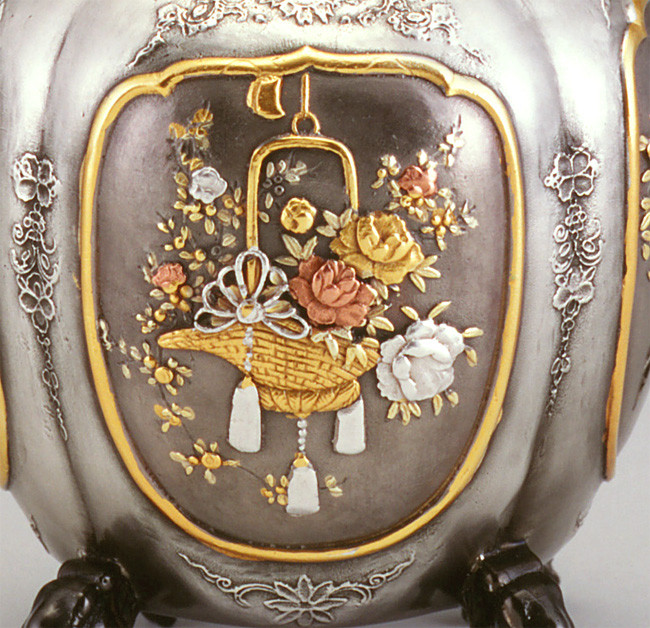 sk53-15, 四脚花鳥香炉 銀香炉