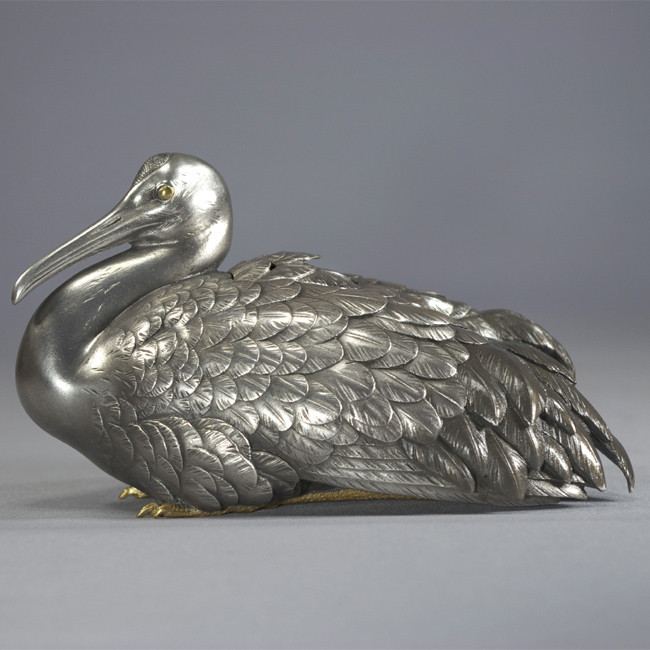 sk53-20-s, 鶴香炉（小） 銀香炉