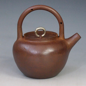 hn2984　般若勘渓作 素文鉄砲口鉄瓶 約0.7L 鉄瓶【日本製・証明書付き】【海外対応可】