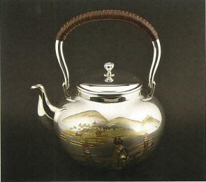 obg-n141, 大淵光則 純銀 湯沸 舞妓 OK型 5.0寸 純銀 銀瓶【日本製・証明書付き】