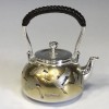 obg-n517, 大淵光則 純銀 急須 鶴 並型 3寸  シルバーティーポット【日本製・証明書付き】