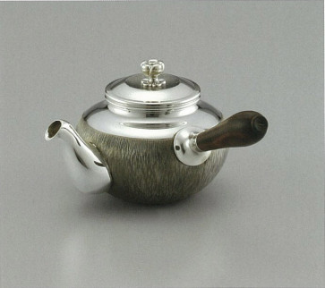 No.obg-n016, silver teapot with Tatami pattern, approximately 0.2L, Mitsunori Oobuchi, pure silver Japanese teapot