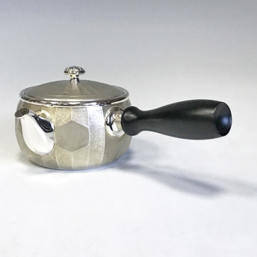 No.obg-n531, pure silver teapot, stripes and tortoise shell  pattern, Mitsunori Oobuchi, approximately 0.2L,