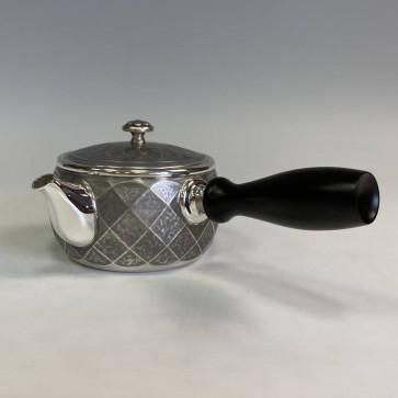 No.obg-n709, silver teapot with diamond shape pattern 0.2L, Mitsunori Oobuchi, pure silver Japanese teapot 