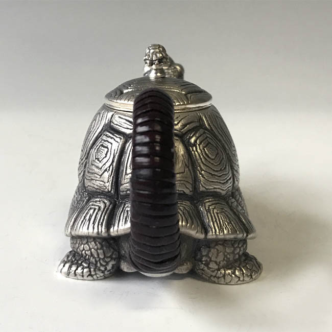 No.obg-n503, silver teapot, turtle shape, Mitsunori Oobuchi