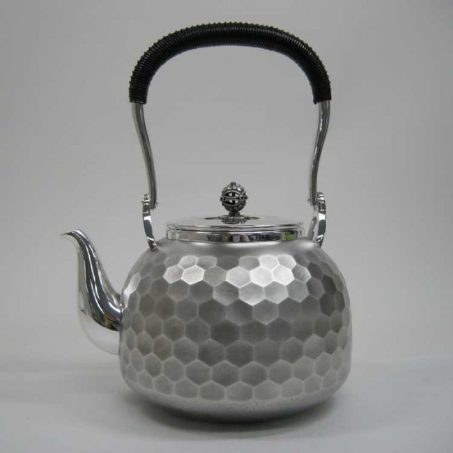 Turtle Shell Kettle No.obg-n540, silver teakettle, turtle shell pattern, about 1.1L ...