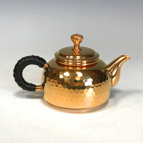 No.ogk-06540, Silver teapot,  beaten pattern with gold plate, nearly 0.2L