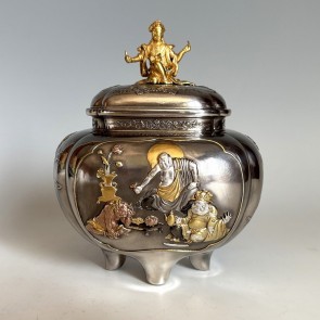 No.sk53-18,silver incense burner, happy God pattern