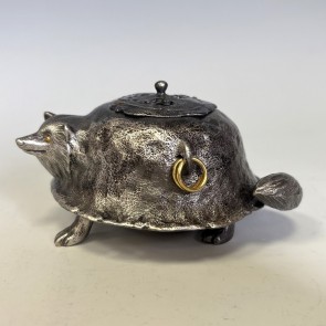 sk53-21, silver incense burner, fork tale pattern, Kama shape