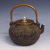 No.tb111, Kibundo iron kettle(teakettle) replica , design is secluded mountain scenery,  Made in Japan,  nearly 1.5L