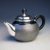 No.uk8b, Silver teapot, stone surface design with blackish green（Large）, about  0.2L, pure silver teapot