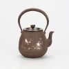 No. hn2729b, replica of Ryubundo iron kettle, bamboo and plums flower with two birds, made by Kankei Hannya, about 0.8L, cast iron kettle