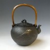 No.hn2746sa, beautiful mount-Fuji pattern iron sand kettle, made by Kankei Hannya, approximately 1.5L, iron sand kettle