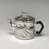 No.obg-n010, silver teapot with bamboo shape and pattern, non-glossy surface, approximately 0.1L, silver teapot,  Mitsunori  Oobuchi