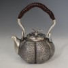 obg-n148, silver teapot, a citrus fruit shape, about 0.2L, Mitsunori Oobuchi, pure silver teapot