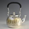 No.obg-n149, pure silver teapot, landscape scenery design, Mitsunori Oobuch, capacity 0.4L, silver teapot