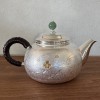 No.ogk-003, Silver teapot,  body engraves plum blossom, nearly 0.2L, pure silver teapot
