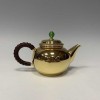 No.uk121, Silver teapot, design is polished surface (large) with plating gold, nearly 0.2L, pure silver teapot