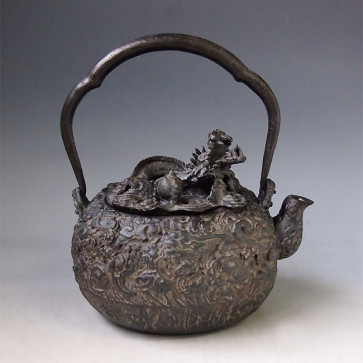 tb207, 上田模本 云龙图 约 1.2L, 铁壶