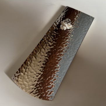 obg-n078, 大渊光则 纯银 茶勺 槌纹 蛙 茶具配件 茶则