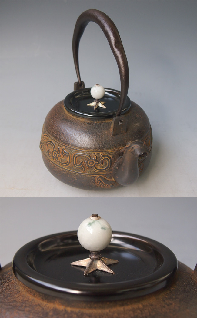 URA]極上/銅製宝尽饕餮文火鉢/約10.5㎏/4-7-245(検)骨董/