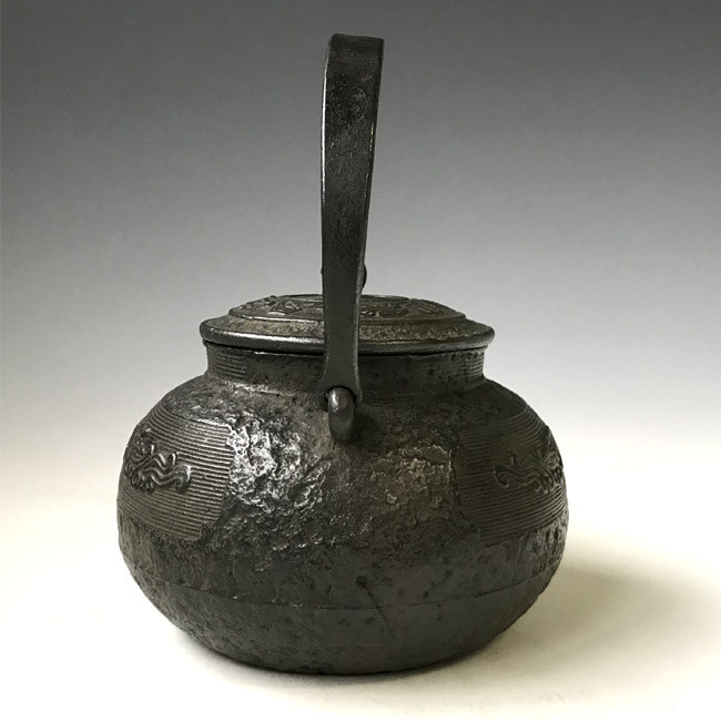 tb232, 金寿堂模本饕餮纹铁壶纯银壶摘约0.7L 铁壶