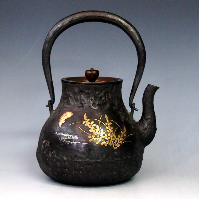 秋虎 龍文堂 茶瓶 tb174, 龍文堂模本砲口小鐵壺約0.6L 鐵壺