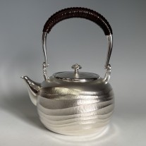 obg-n546, 大渊光则 波浪纹 纯银 银壶 约1.2L 纯银 烧水壶