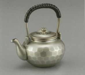 obg-n023, 大渊光则 龟甲纹 纯银 银壶 约0.3L 纯银 泡茶壶