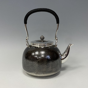 obg-n536, 大渊光则  槌纹 纯银烧水壶 约1.1L 纯银 银壶