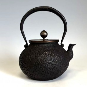 tb252, 富士浜松风景 银镶嵌 0.7L  铁壶 