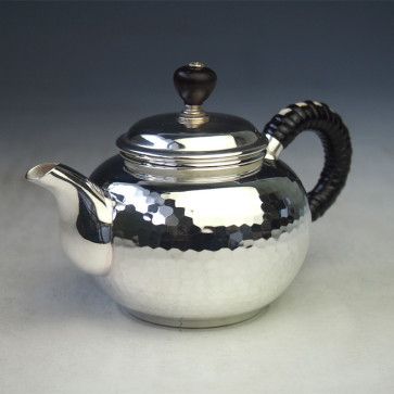 純銀の壺　茶器  茶道具 1958g uk2b 純銀銀壺槌紋（小） 约0.1L, 泡茶銀壺