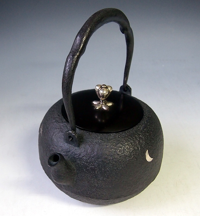 創 古玩 名人 斑紫銅蓋 饕餮紋 煎茶鉄瓶 水漏れ修理無し 健美極品(