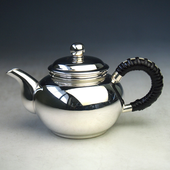 純銀 茶托 3個 uk1sm 純銀銀壺亮面（小） 約0.1L 泡茶銀壺