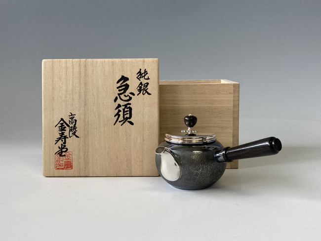 yk2k 純銀銀壺橫手把岩石肌理（小）約0.1L, 泡茶壺銀壺